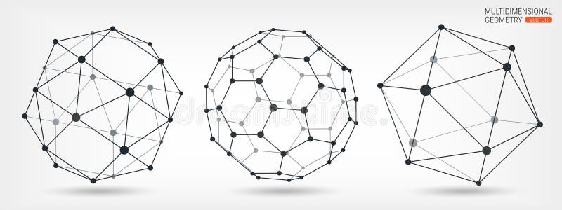 Formas geométricas complexas Geométrico abstrato Uma série de papéis Elemento poligonal da malha de Wireframe ilustração do vetor Formas geométricas complexas Geométrico abstrato Uma série de papéis Elemento poligonal da malha de Wireframe ilustração do vetor