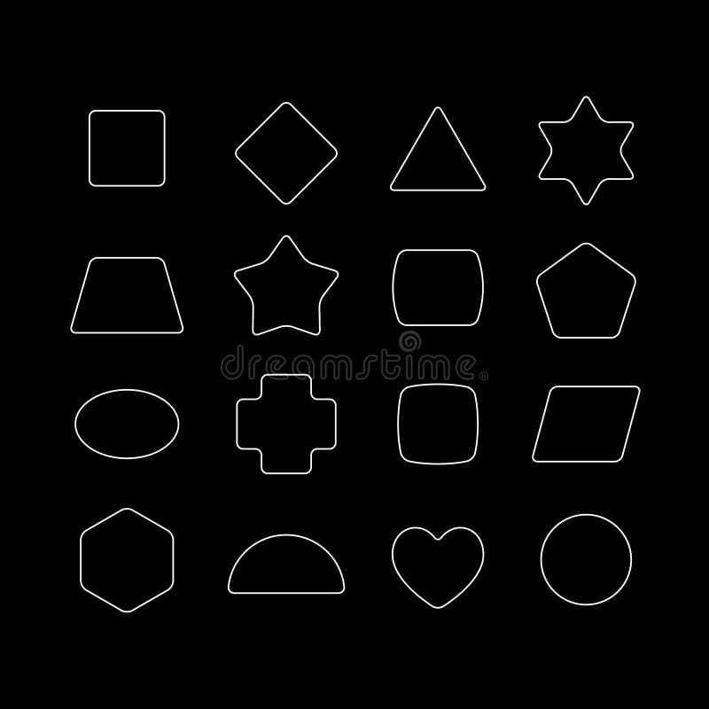 Formas geométricas con las esquinas redondeadas fijadas ilustración del vector Formas geométricas con las esquinas redondeadas fijadas ilustración del vector