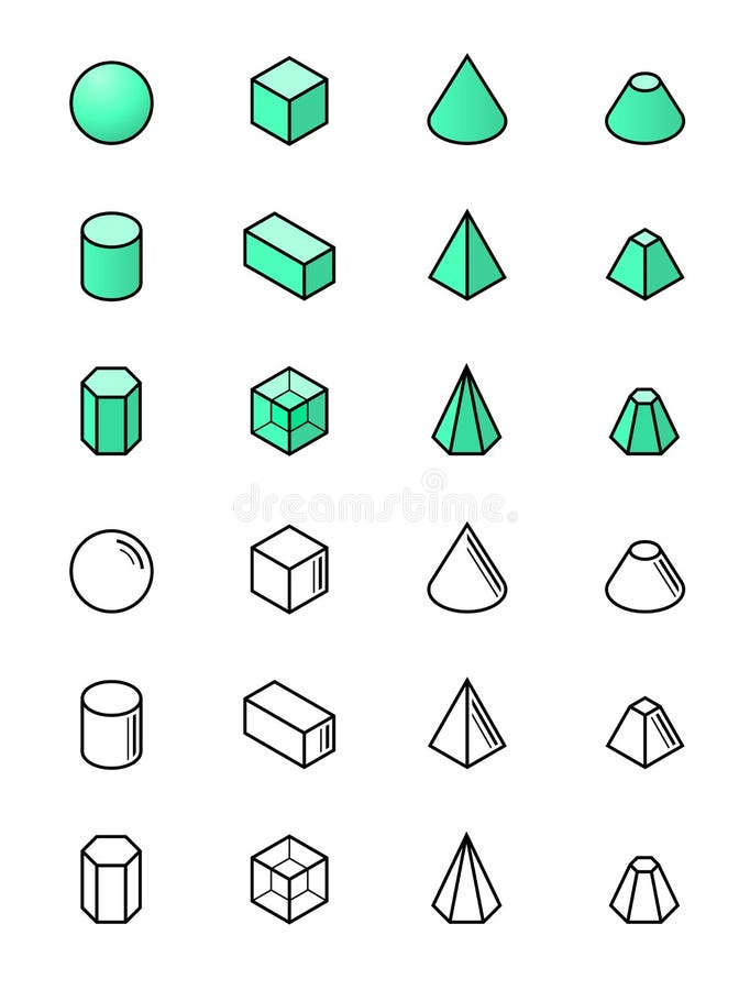 Formas geométricas en iconos isométricos libre illustration