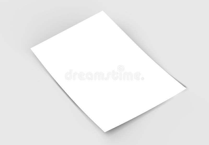 A4 Format Empty Paper Note Template. White Sheet Paper Mock Up Stock