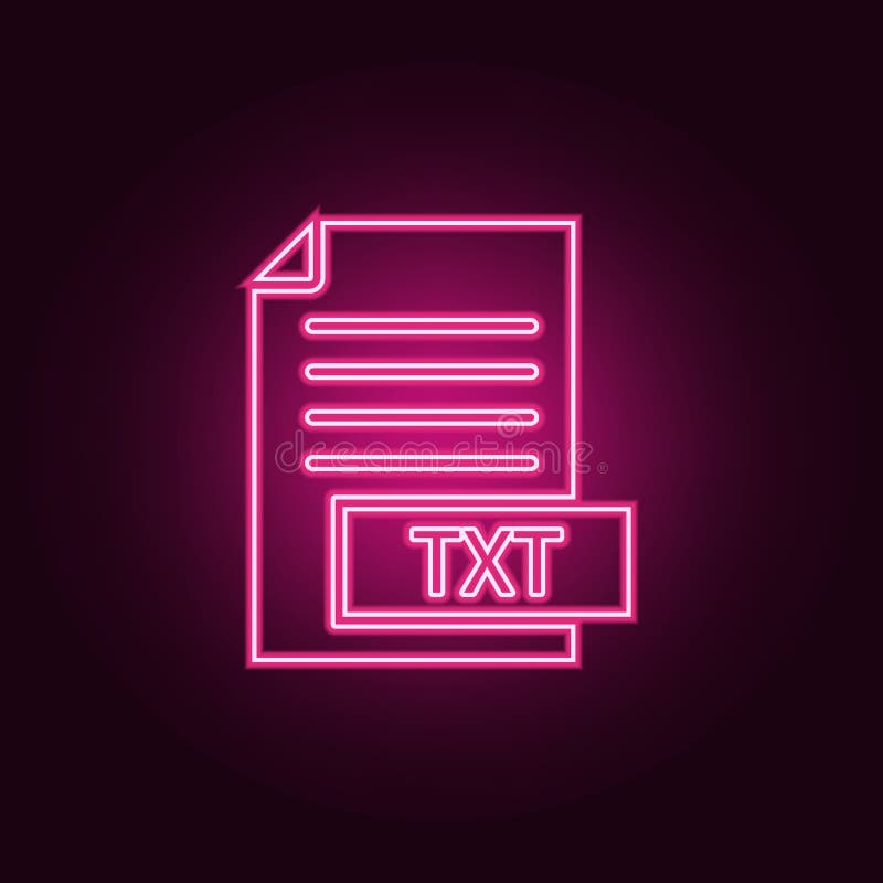 Format File Txt Icon. Elements of Web in Neon Style Icons Stock