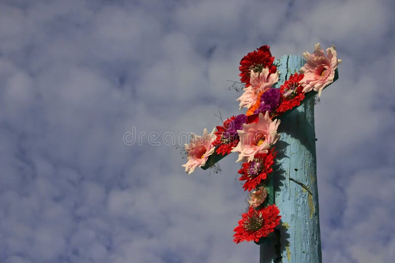 Format horyzontalnej krzyża kwiaty