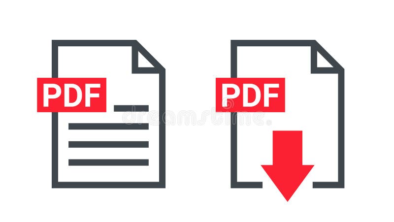 Format pictogramă fișier pdf. pictopictopictogramă PDF Download Document Image Button Vector Doc stock illustration