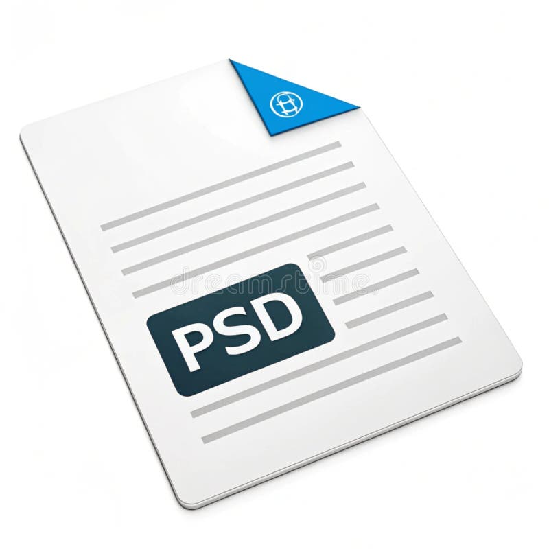 Format PSD Ilustracja pliku izolowana na białym tle. Ilustracja 3D ikony pliku formatu PSD odizolowana na białym tle reprezentującym pliki edytowalne i projekt graficzny