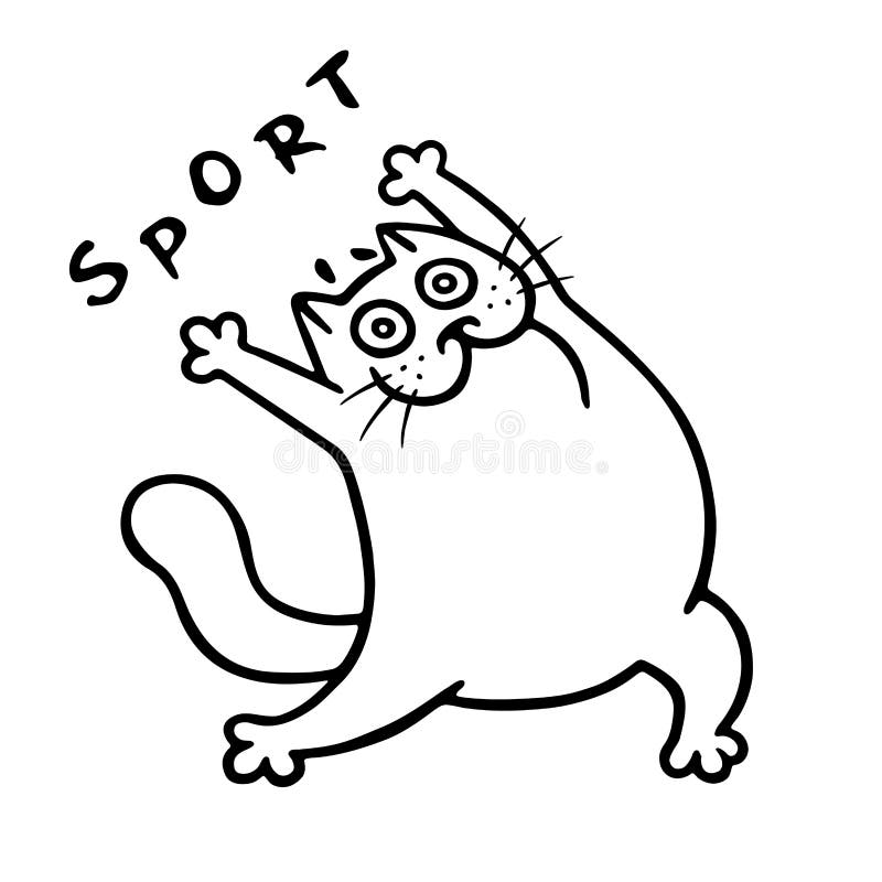Formation avec le gros chat Illustration de vecteur illustration stock Formation avec le gros chat Illustration de vecteur illustration stock