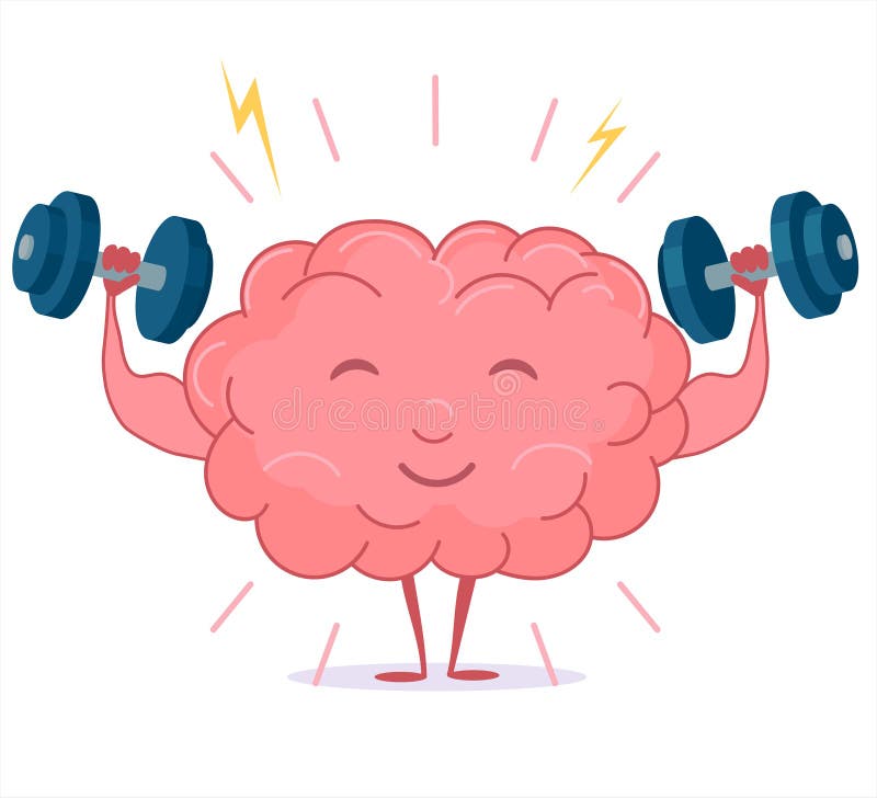 Formation de cerveau avec des haltères, séance d'entraînement d'esprit Vecteur illustration stock Formation de cerveau avec des haltères, séance d'entraînement d'esprit Vecteur illustration stock