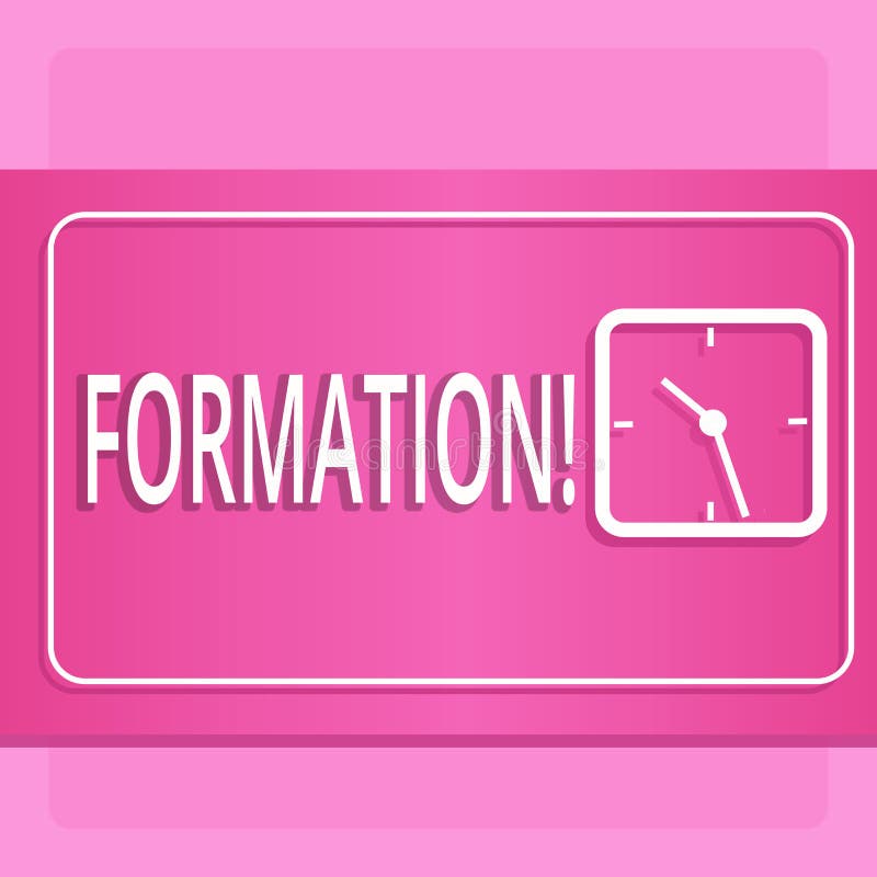 Formation des textes d'écriture Corps de signification de concept de la disposition particulière de pièces de troupes de roches f. Formation des textes d'écriture Corps conceptuel de photo de la disposition particulière de pièces de troupes de roches formant la conception moderne de processus de l'horloge analogue carrée transparente sur deux Tone Pastel Backdrop