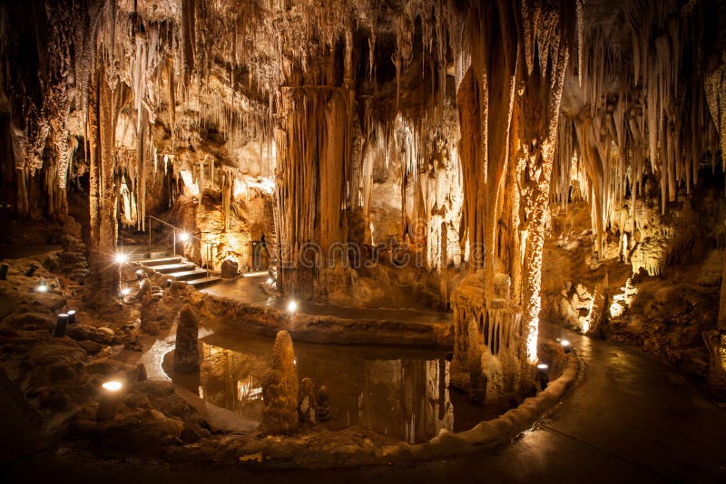 Stalactite and Stalagmite Formations in the Cave. Stalactite and Stalagmite Formations in the Cave.