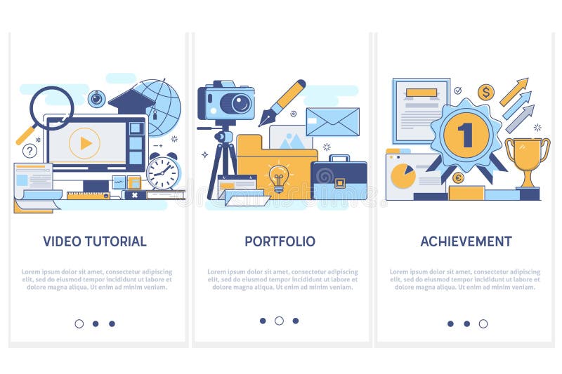 Formazione professionale, istruzione portafoglio Risultato di alta esercitazione del video di concetto di scopi Linea sottile mod illustrazione vettoriale Formazione professionale, istruzione portafoglio Risultato di alta esercitazione del video di concetto di scopi Linea sottile mod illustrazione vettoriale