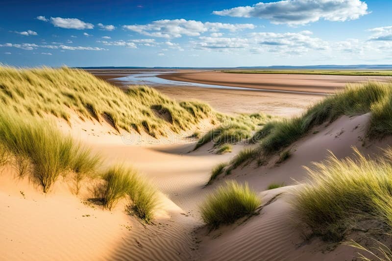 Formby Beach and Sand Dunes on the Northwest Coast of England, Near