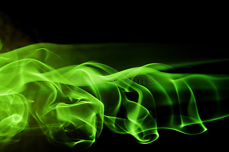 Abstract digital shape. Green smoke background. Abstract digital shape. Green smoke background