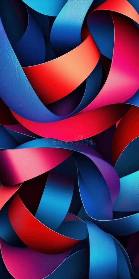 Forme colorate abstracte cu forme vibrante de panglică care se intersectează pentru a crea un model dinamic și vizibil royalty free stock photos