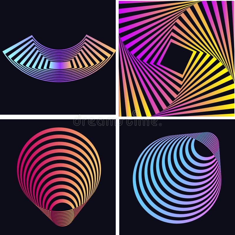 Forme colorate abstracte de strălucire. elemente decorative de proiectare stock illustration