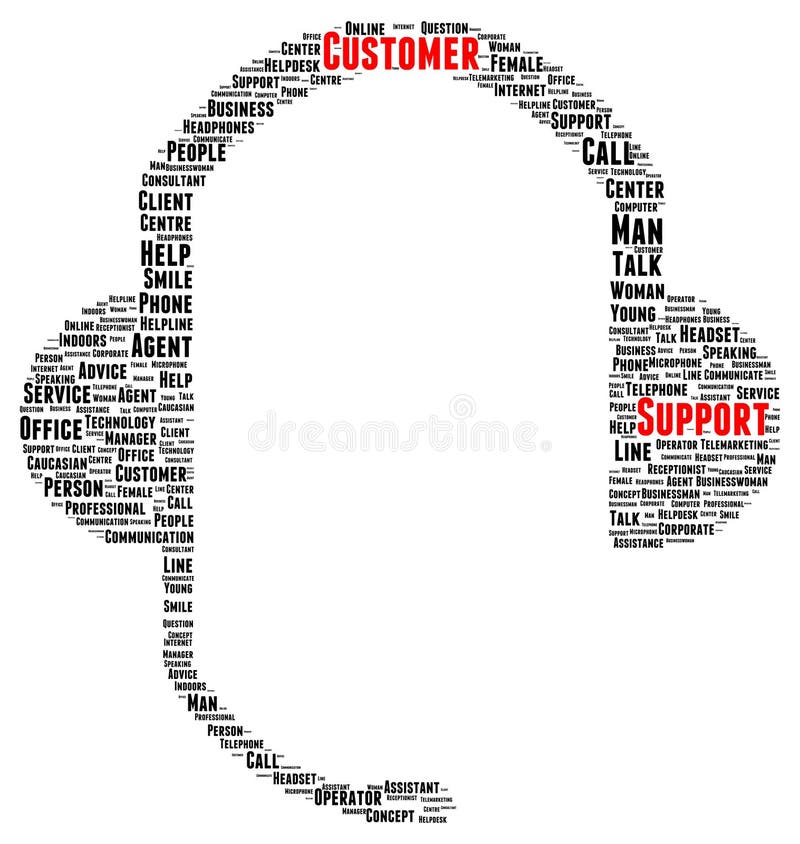 Forme de nuage de mot de support à la clientèle illustration stock