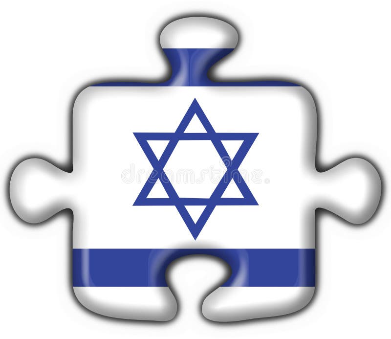 Forme de puzzle de l'Israël d'indicateur de bouton