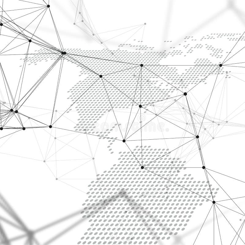 Forme de rețea futuristă abstractă. linii de fond de înaltă tehnologie pentru conectare și puncte de textură liniară poligonală. h stock illustration