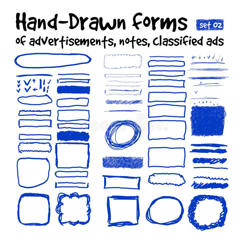 Forme disegnate a mano illustrazione vettoriale Forme disegnate a mano illustrazione vettoriale