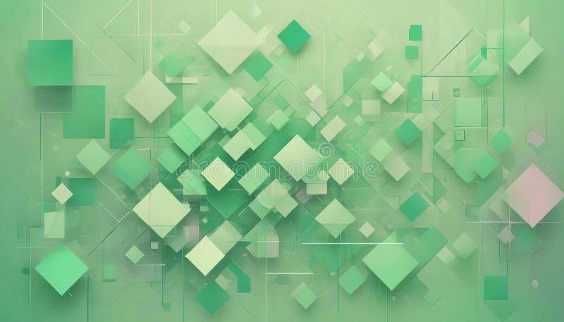 Forme e linee geometriche minime a colori verdi chiaro illustrazione vettoriale