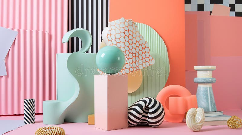 Forme geometrice abstracte cu atingere ușoară vector illustration