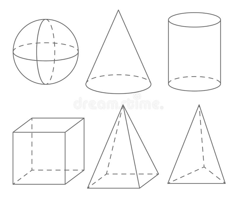 Forme geometriche del volume: sfera, cono, cilindro, cubo, piramide