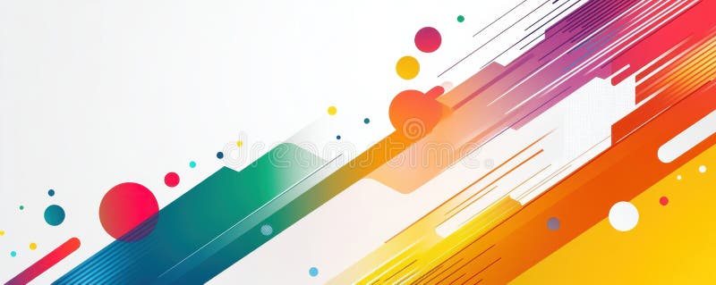 Forme și modele geometrice abstracte, colorate și pe fond alb, care creează un design dinamic și dinamic modern royalty free stock image