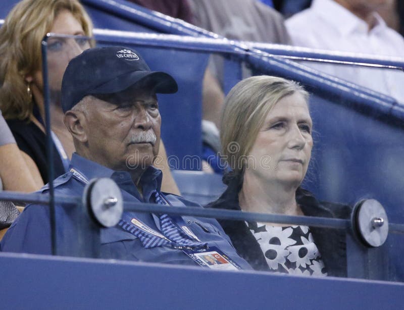 Former Mayor of New York City David Dinkins attends match at US Open 2013 between Roger Federer and Adrian Mannarino