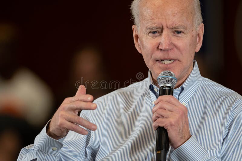 Former Vice President Joe Biden speaks at a town hall meeting in Hampton, New Hampshire, USA, while running for the Democratic Party`s presidential nomination. Former Vice President Joe Biden speaks at a town hall meeting in Hampton, New Hampshire, USA, while running for the Democratic Party`s presidential nomination.