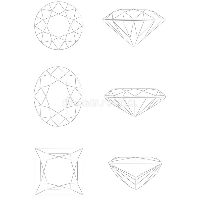 Formes de diamant : - Ovale - princesse brillante ronde