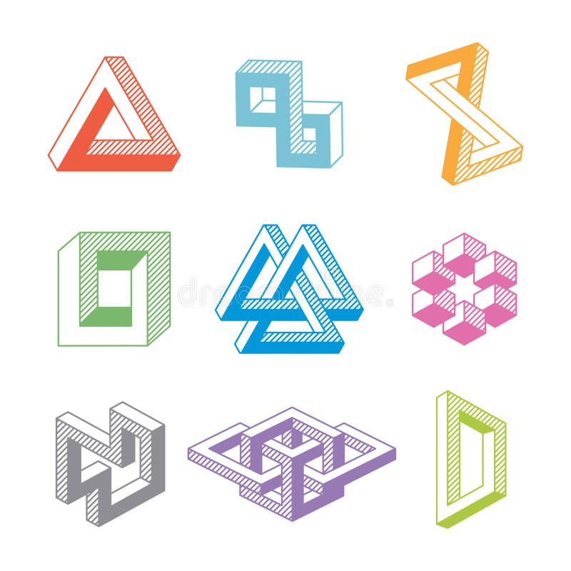 Formes géométriques impossibles colorées Vecteur illustration de vecteur Formes géométriques impossibles colorées Vecteur illustration de vecteur