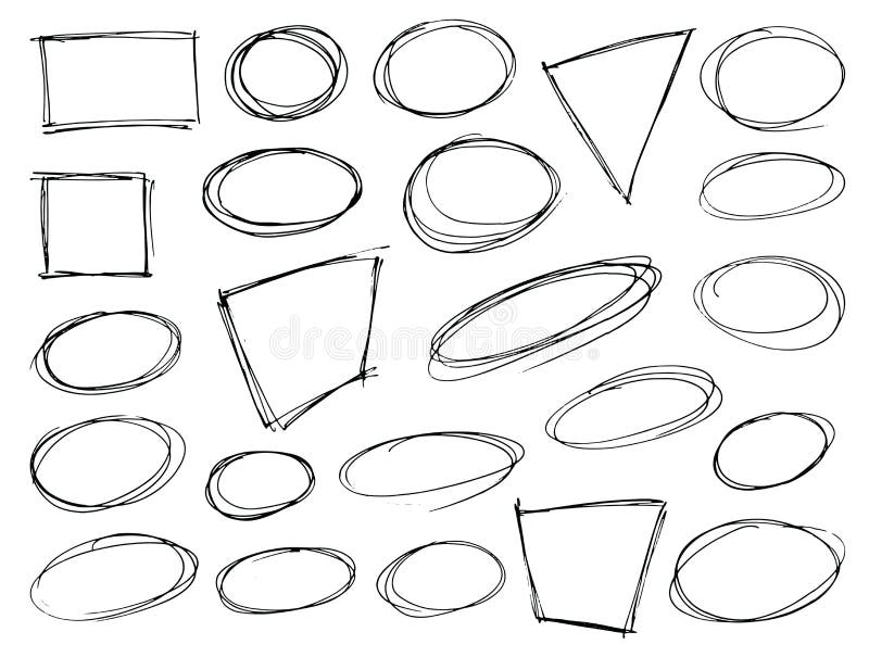 Formes tirées par la main de griffonnage illustration stock Formes tirées par la main de griffonnage illustration stock