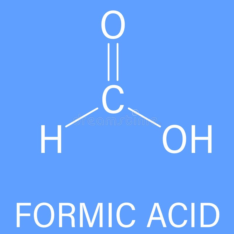 Formic acid molecule. Present in ant venom and in stinging nettle. Skeletal formula. Vector illustration. Carbonous acid vectors