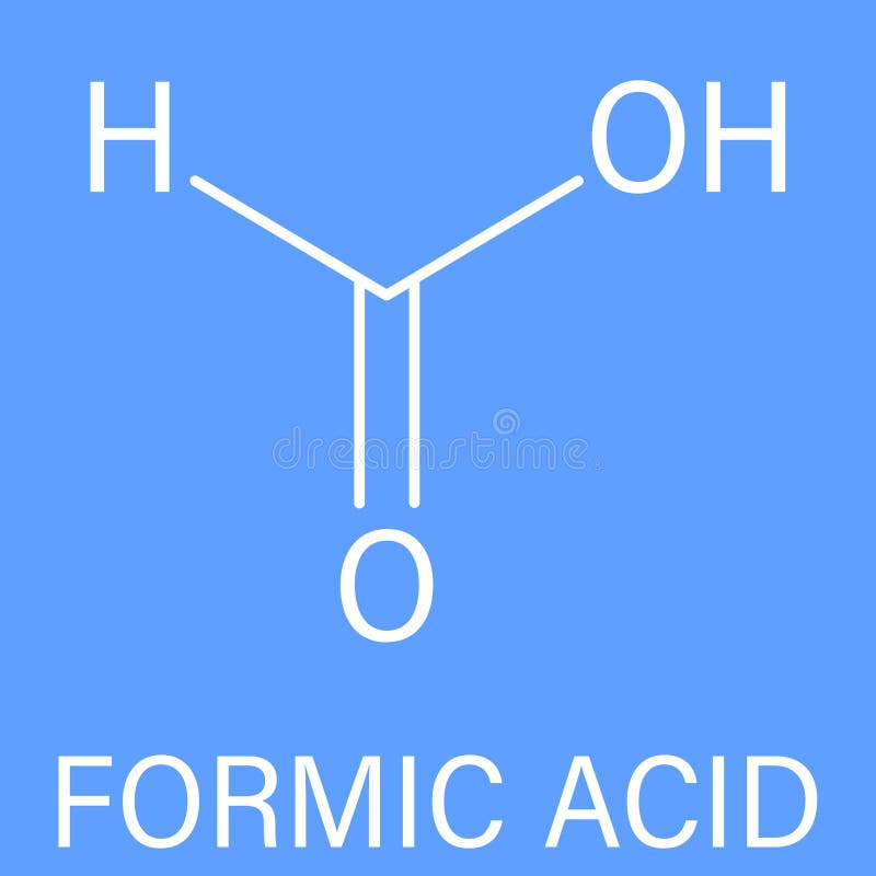 Formic acid molecule. Present in ant venom and in stinging nettle. Skeletal formula. Vector illustration. Carbonous acid vectors