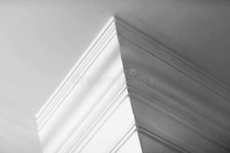 Formowanie szczegółów sufitu, projektu wnętrza i architektonicznego tła abstrakcyjnego zdjęcie stock