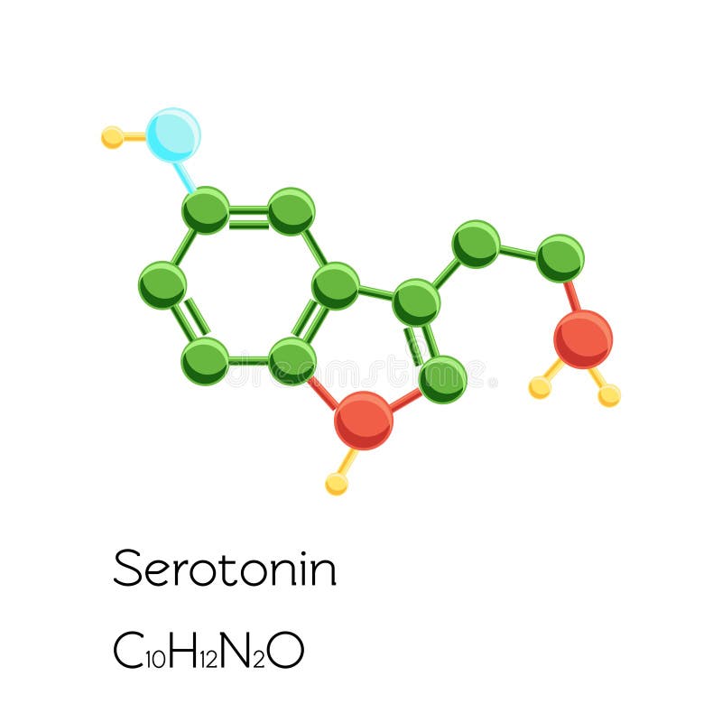 Formula chimica strutturale dell'ormone della serotonina su fondo bianco royalty illustrazione gratis Formula chimica strutturale dell'ormone della serotonina su fondo bianco royalty illustrazione gratis