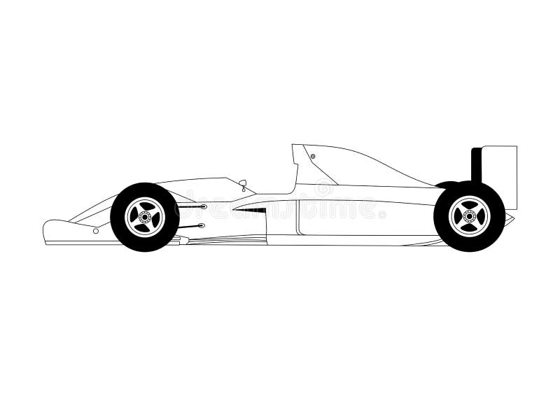 3d Rendering of a Formula Race Car in Black and White Color, Sport