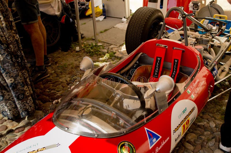 Formula racecar cockpit at Bergamo Historic Grand Prix 2017