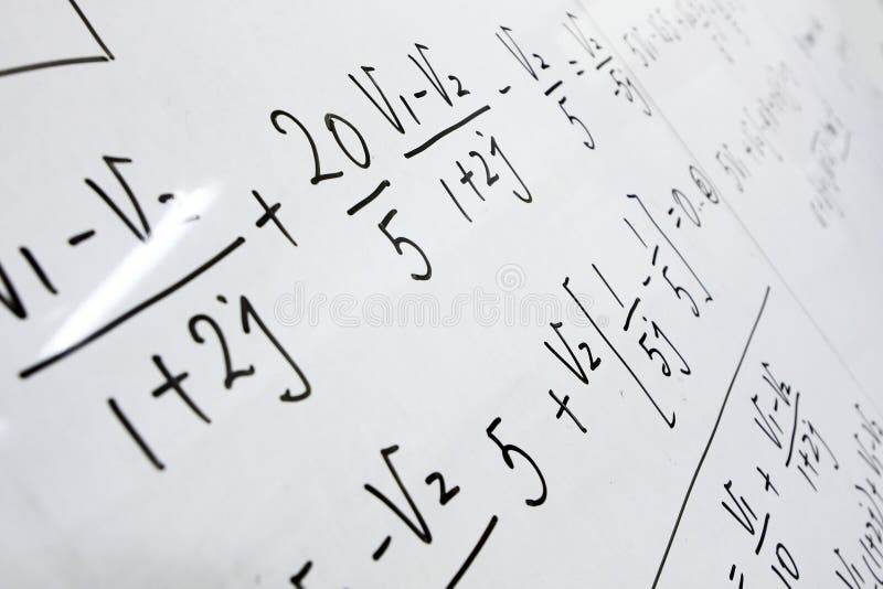 Formulas on a whiteboard royalty free stock photo