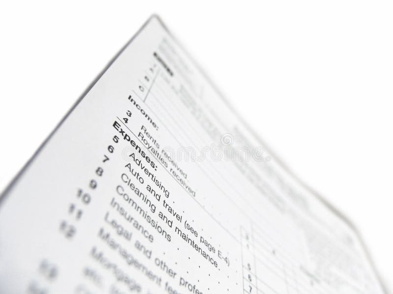 Formulário Fiscal dos Estados Unidos foto de stock