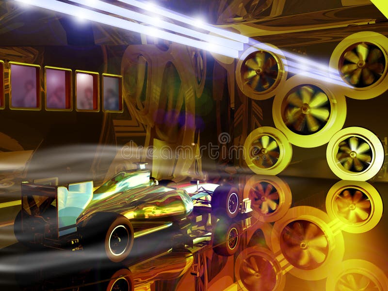 Formuła Jeden wiatrowy tunel ilustracja wektor Formuła Jeden wiatrowy tunel ilustracja wektor