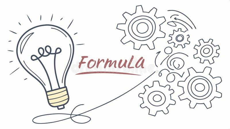Formuła przekładnia lekka pomysły inżynieryjne i obliczona innowacja. projektowanie wektorów inżynieryjnych Generation AI royalty ilustracja