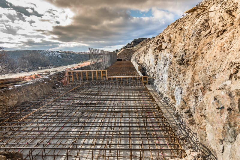 Formwork for the Construction of a Pillar of a Bridge Stock Image