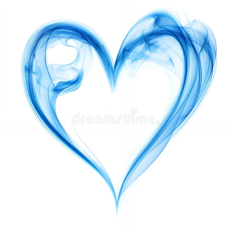 Formă abstractă de fum albastru formă de inimă de fum Design romantic Design Grafic Love Soft Aerisit Image Light Fluid vector illustration
