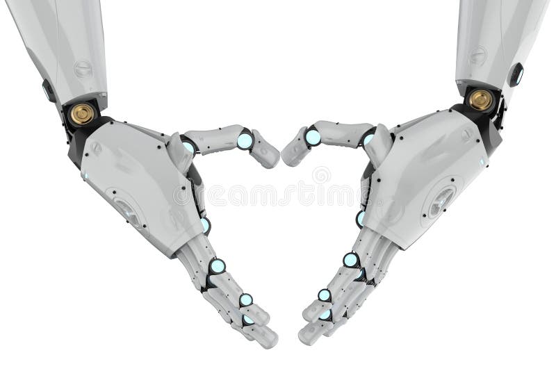 Formă de inimă de mână robot vector illustration