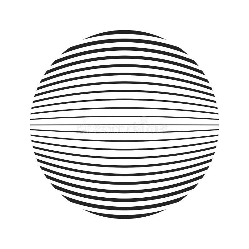 Formă sferică sau sferă cu linii de grosime variabilă vector illustration