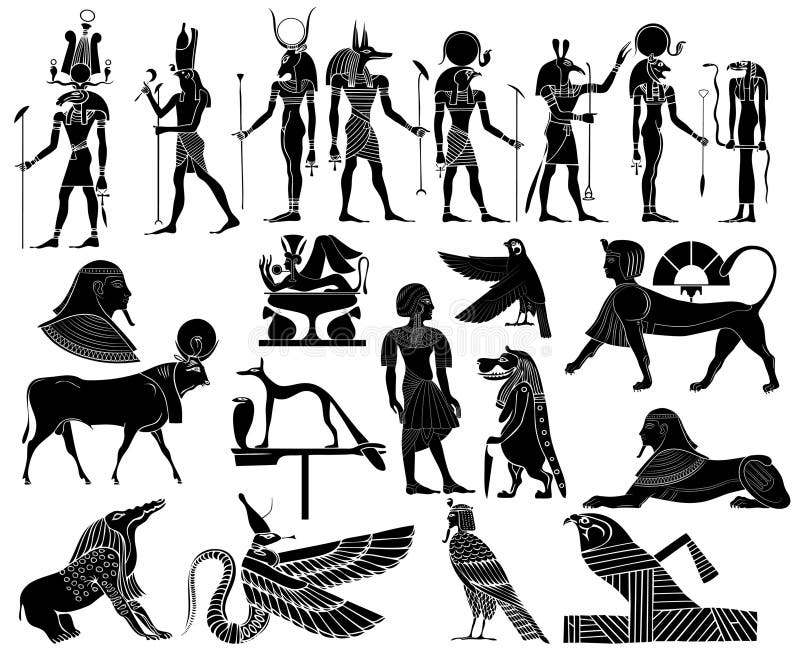 forntida egypt temavektor royaltyfri illustrationer forntida egypt temavektor royaltyfri illustrationer