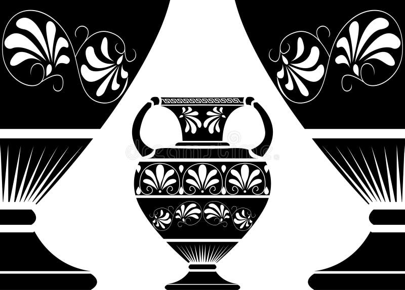 Forntida grek för amphora vektor illustrationer