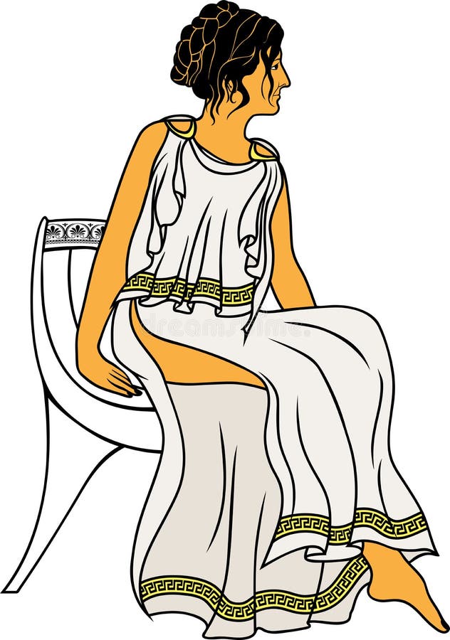 Forntida grekisk kvinna vektor illustrationer