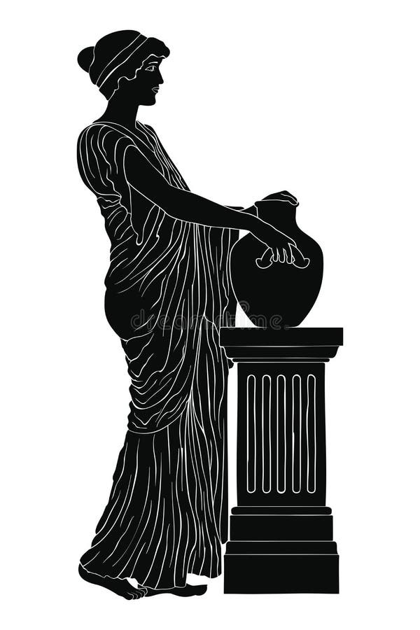Forntida grekisk kvinna vektor illustrationer
