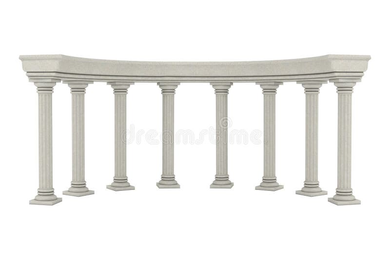 Forntida klassisk grekisk kolonnb? ge framf? rande 3d stock illustrationer