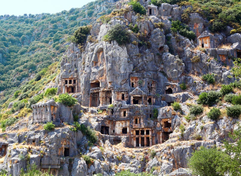 Forntida Lycian gravvalv arkivfoton Forntida Lycian gravvalv arkivfoton